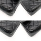 CHANEL Matelassé Double Flap Medium Chain Shoulder Bag Caviar Leather Black Gold Hardware 7-11-069
