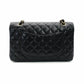CHANEL Matelassé Double Flap Medium Chain Shoulder Bag Caviar Leather Black Gold Hardware 7-11-069