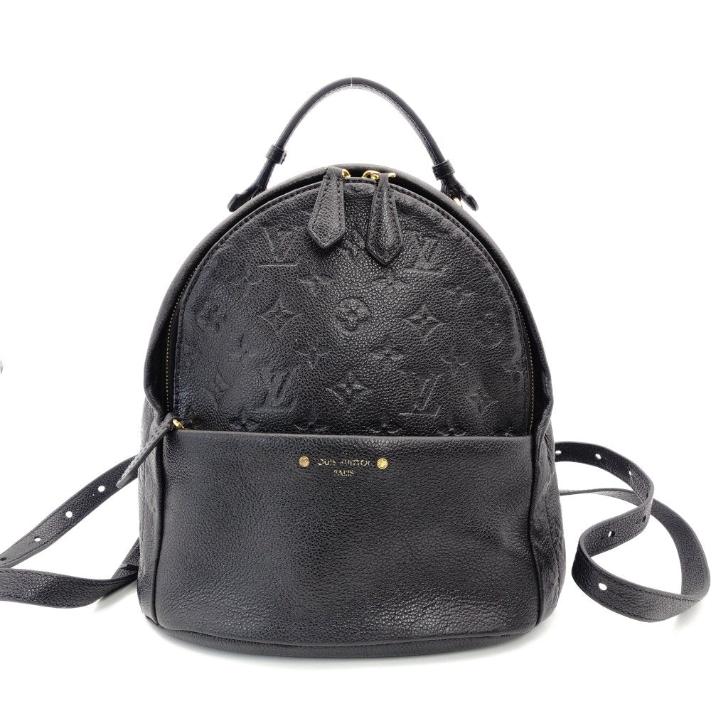 LOUIS VUITTON Sorbonne Monogram Implant Black Leather Black Backpack Rucksack M44016 7-10-1026