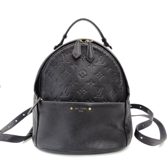 LOUIS VUITTON Sorbonne Monogram Implant Black Leather Black Backpack Rucksack M44016 7-10-1026