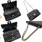 CHANEL Matelassé Double Flap Medium Chain Shoulder Bag Caviar Leather Black Gold Hardware 7-11-069