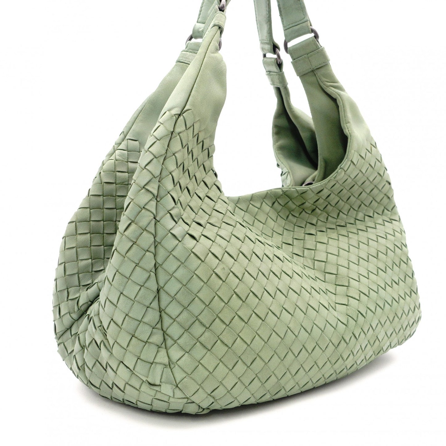 BOTTEGAVENETA Intrecciato Shoulder Bag, Leather, Green