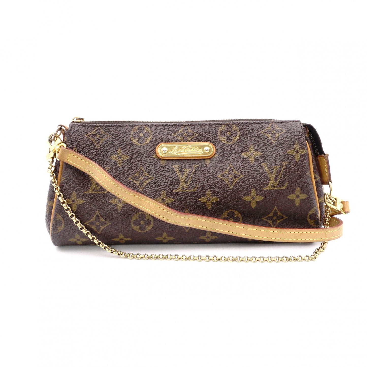 LOUIS VUITTON Eva Monogram Canvas Shoulder Bag, PVC/Leather, Brown, Crossbody
