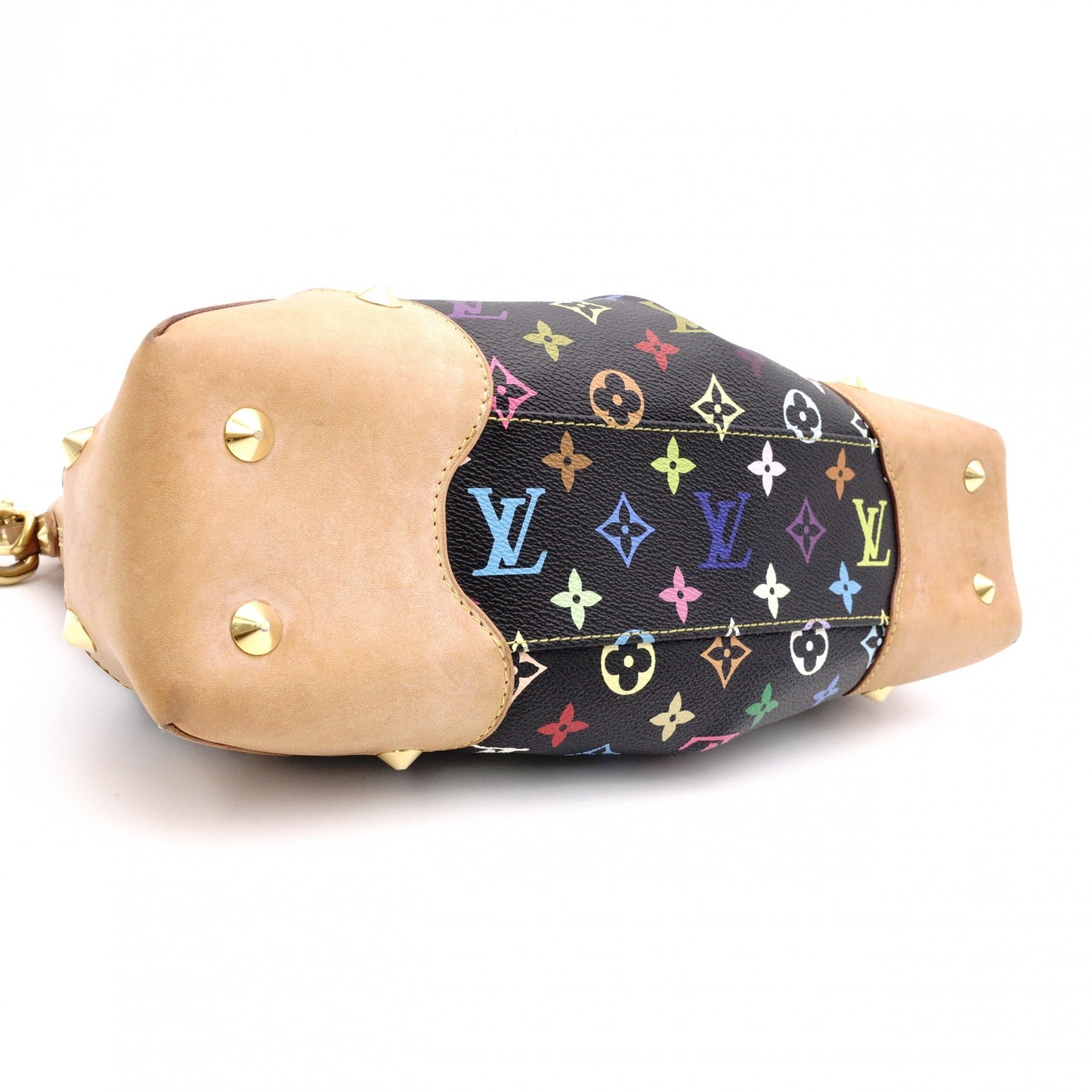 LOUIS VUITTON Judy Monogram Multicolor Handbag, PVC/Leather, Black