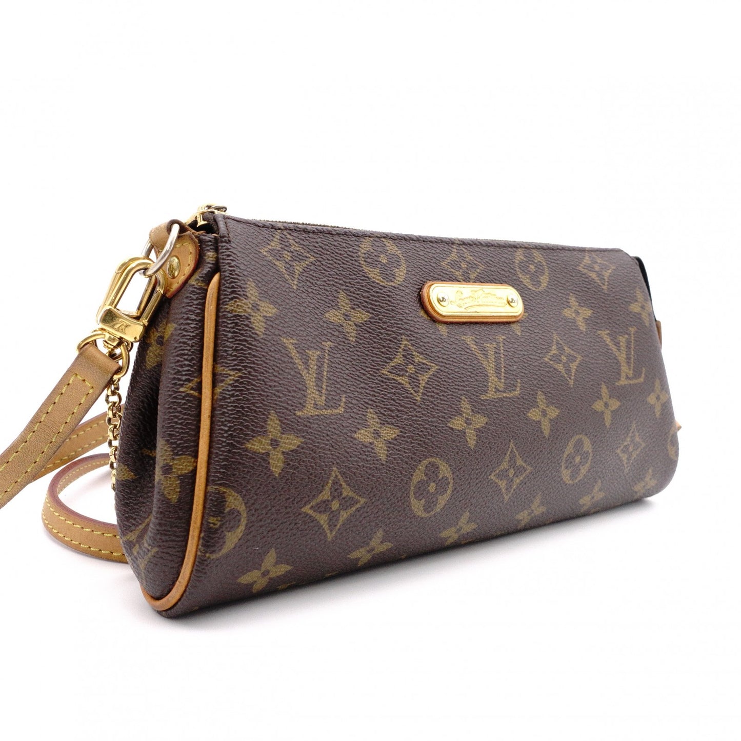 LOUIS VUITTON Eva Monogram Canvas Shoulder Bag, PVC/Leather, Brown, Crossbody