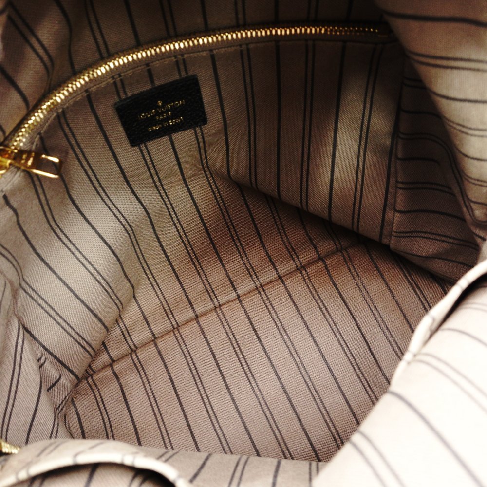 LOUIS VUITTON Sorbonne Monogram Implant Black Leather Black Backpack Rucksack M44016 7-10-1026