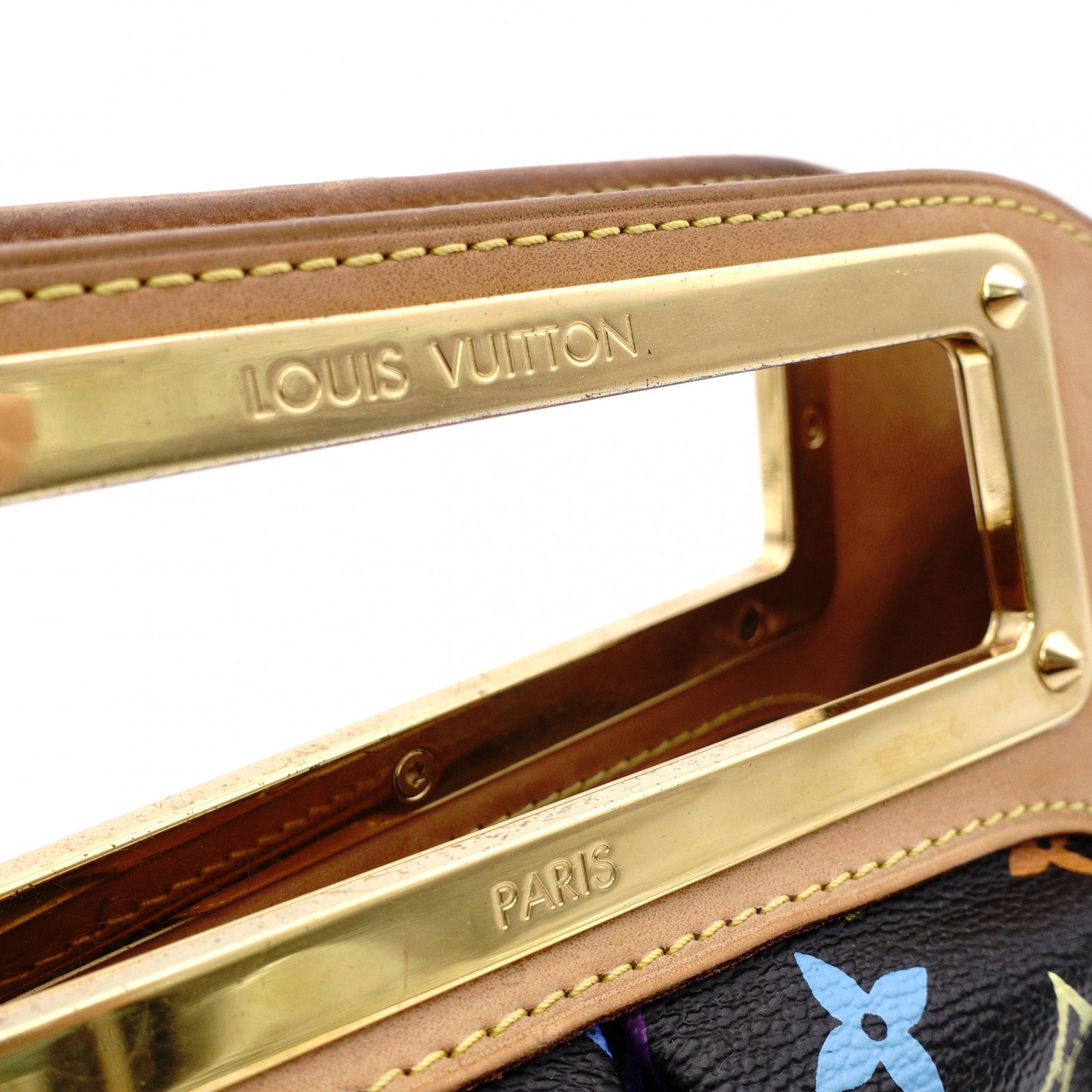 LOUIS VUITTON Judy Monogram Multicolor Handbag, PVC/Leather, Black