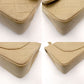 CHANEL Matelassé Double Flap Chain Shoulder Bag Lambskin Beige Leather Gold Hardware 7-12-098