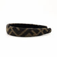 FENDI Zucca Headband Brown × Black Canvas FF Logo Hairband 7-12-089