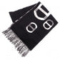 Unused, with tags: HERMES cashmere scarf, black and gray, 100% cashmere