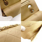 CHANEL Matelassé Double Flap Chain Shoulder Bag Lambskin Beige Leather Gold Hardware 7-12-098