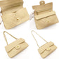 CHANEL Matelassé Double Flap Chain Shoulder Bag Lambskin Beige Leather Gold Hardware 7-12-098