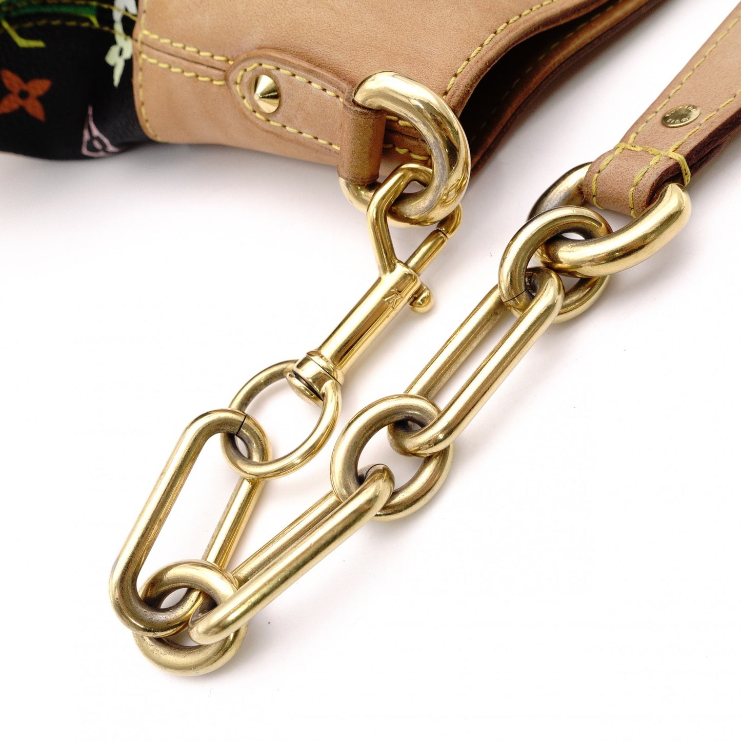 LOUIS VUITTON Judy Monogram Multicolor Handbag, PVC/Leather, Black