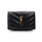 Saint Laurent YSL Cassandra Tiny Wallet Black Leather Black Mini Wallet Foldable Wallet Tri-Fold 7-12-602