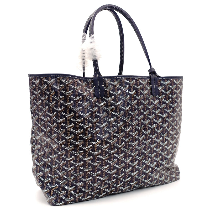 GOYARD Saint-Louis PM Tote Bag Navy PVC Leather