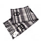 Unused, with tags: HERMES cashmere scarf, black and gray, 100% cashmere