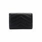 Saint Laurent YSL Cassandra Tiny Wallet Black Leather Black Mini Wallet Foldable Wallet Tri-Fold 7-12-602