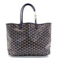 GOYARD Saint-Louis PM Tote Bag Navy PVC Leather