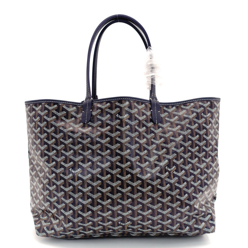 GOYARD Saint-Louis PM Tote Bag Navy PVC Leather