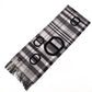 Unused, with tags: HERMES cashmere scarf, black and gray, 100% cashmere