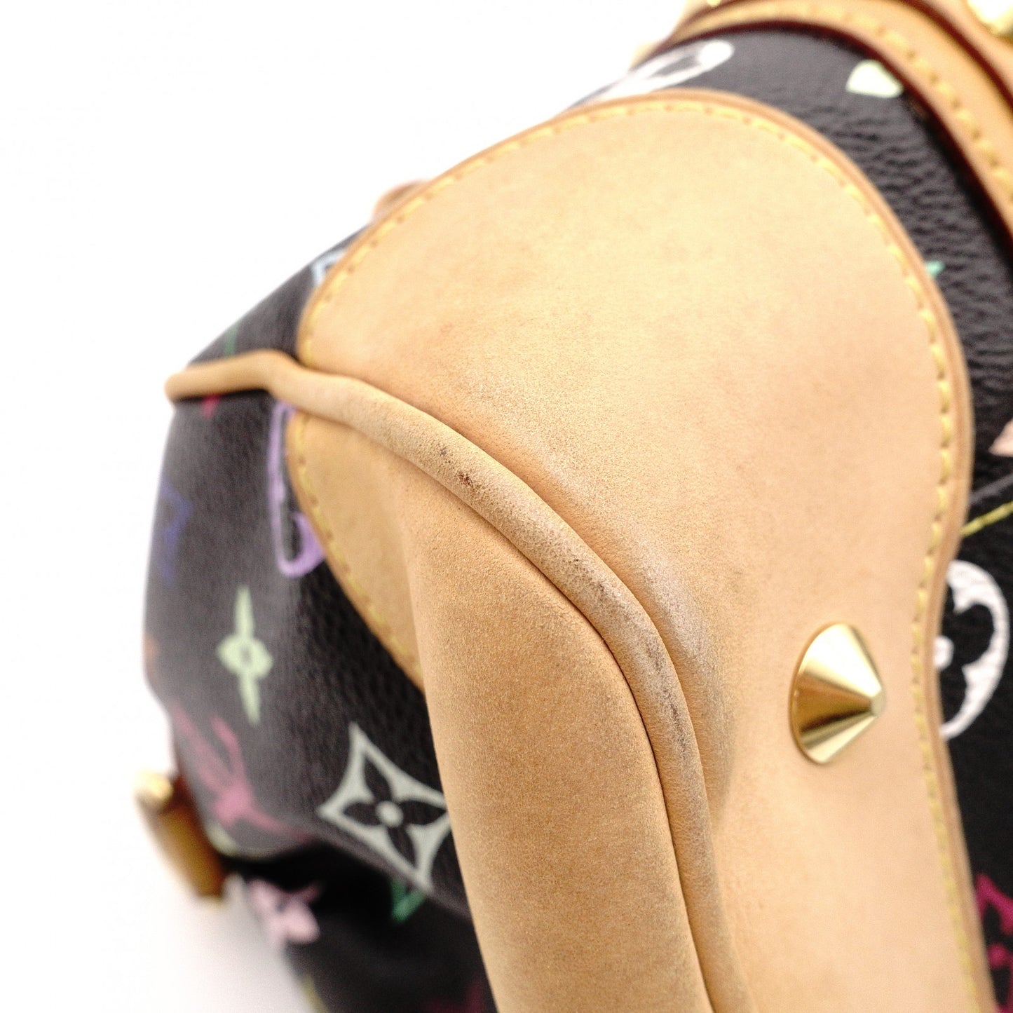 LOUIS VUITTON Courtney MM Monogram Multicolor Handbag, PVC/Leather, Black, Shoulder Bag