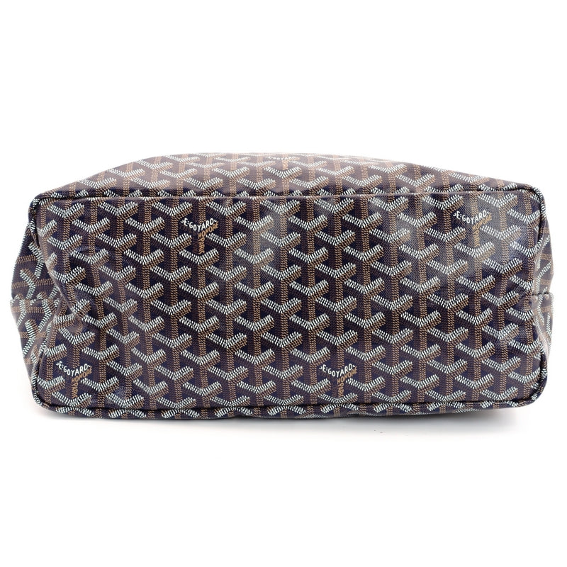 GOYARD Saint-Louis PM Tote Bag Navy PVC Leather