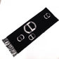 Unused, with tags: HERMES cashmere scarf, black and gray, 100% cashmere