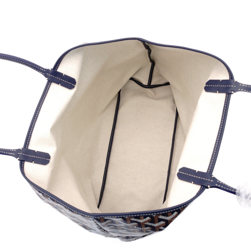 GOYARD Saint-Louis PM Tote Bag Navy PVC Leather