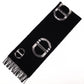 Unused, with tags: HERMES cashmere scarf, black and gray, 100% cashmere