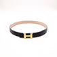 HERMES Constance Belt, Leather, Navy, Gold Hardware, X-Stamped