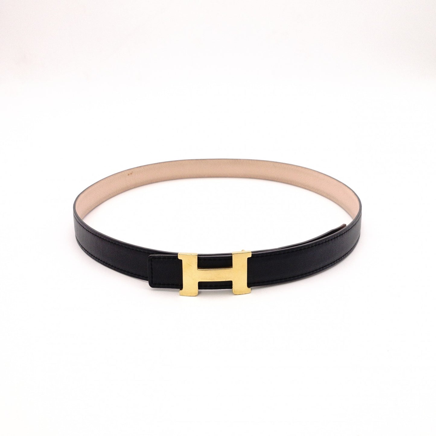 HERMES Constance Belt, Leather, Navy, Gold Hardware, X-Stamped