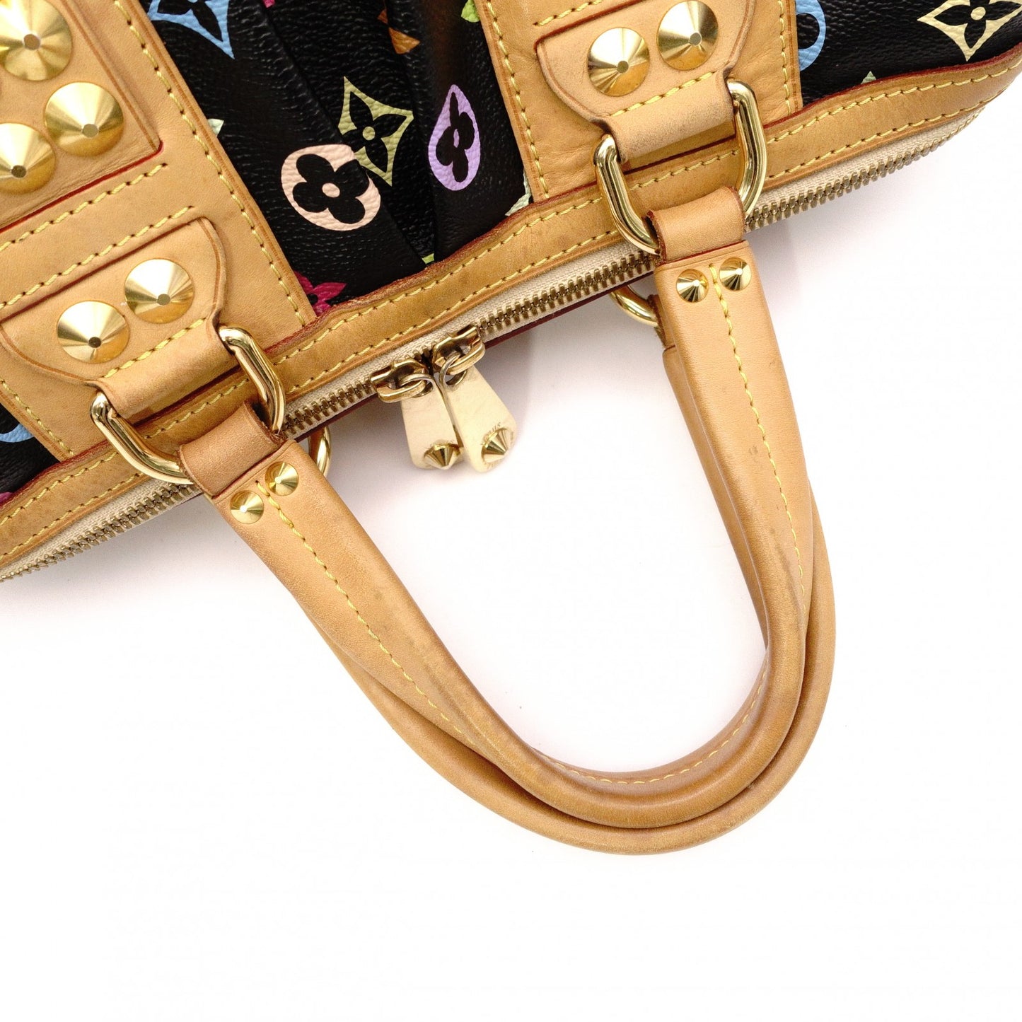 LOUIS VUITTON Courtney MM Monogram Multicolor Handbag, PVC/Leather, Black, Shoulder Bag