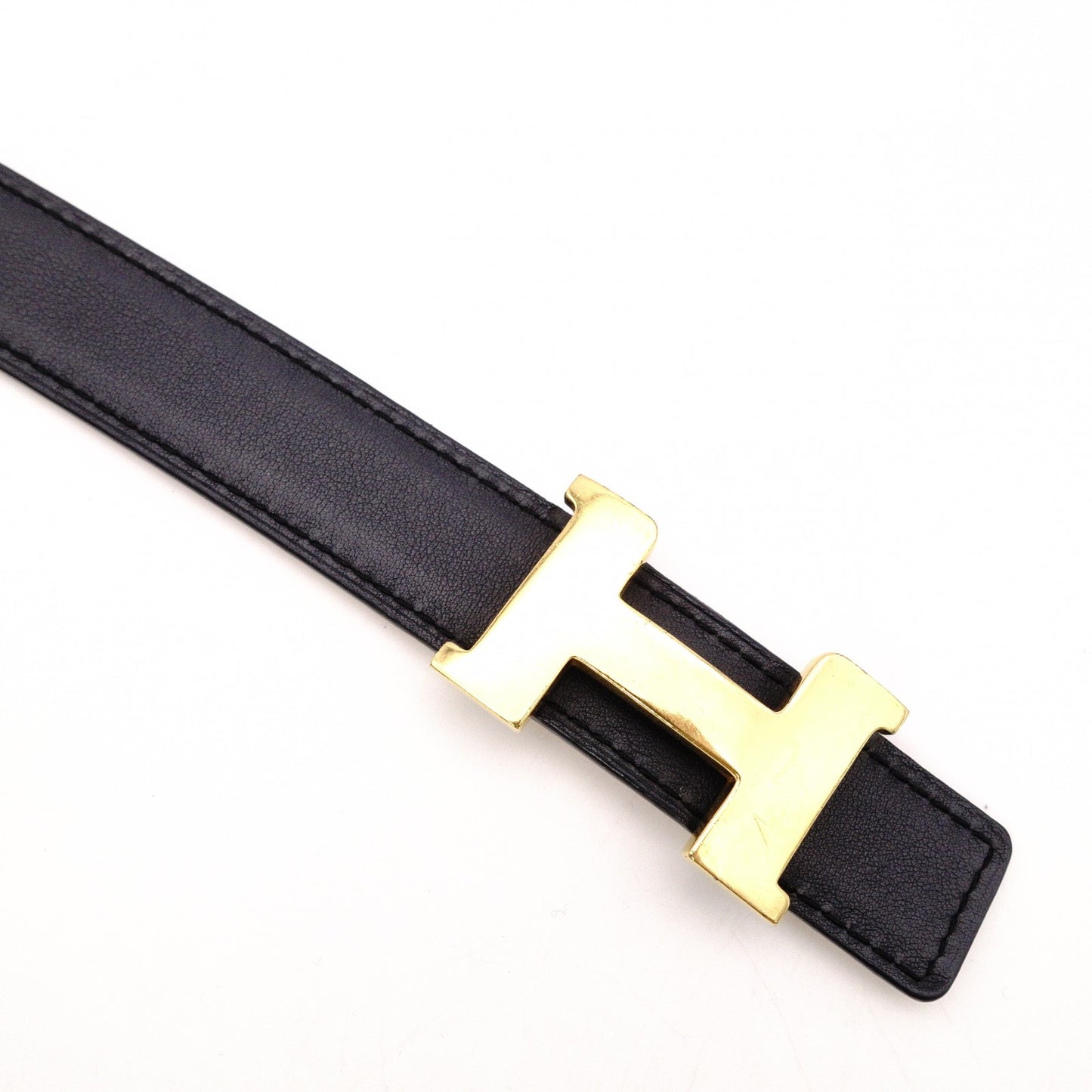 HERMES Constance Belt, Leather, Navy, Gold Hardware, X-Stamped