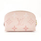 LOUIS VUITTON Monogram Implant Pochette Cosmetic Pouch Leather M80502 Pink 7-11-003