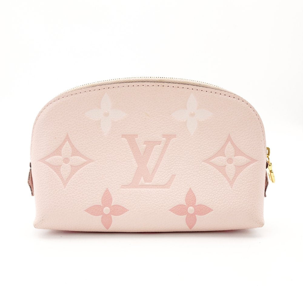 LOUIS VUITTON Monogram Implant Pochette Cosmetic Pouch Leather M80502 Pink 7-11-003