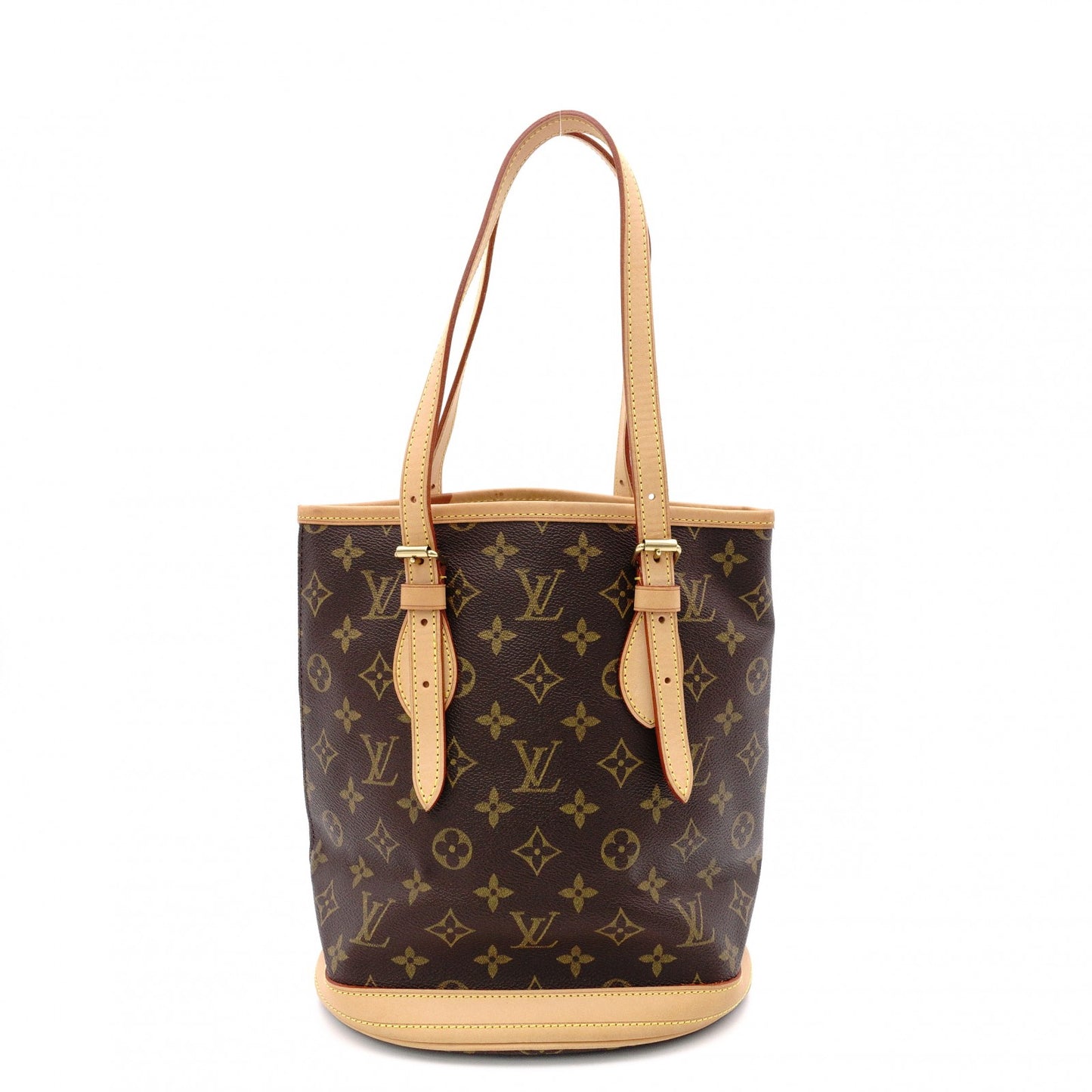 LOUIS VUITTON Petit Baguette PM Monogram Canvas Handbag, PVC/Leather, Brown