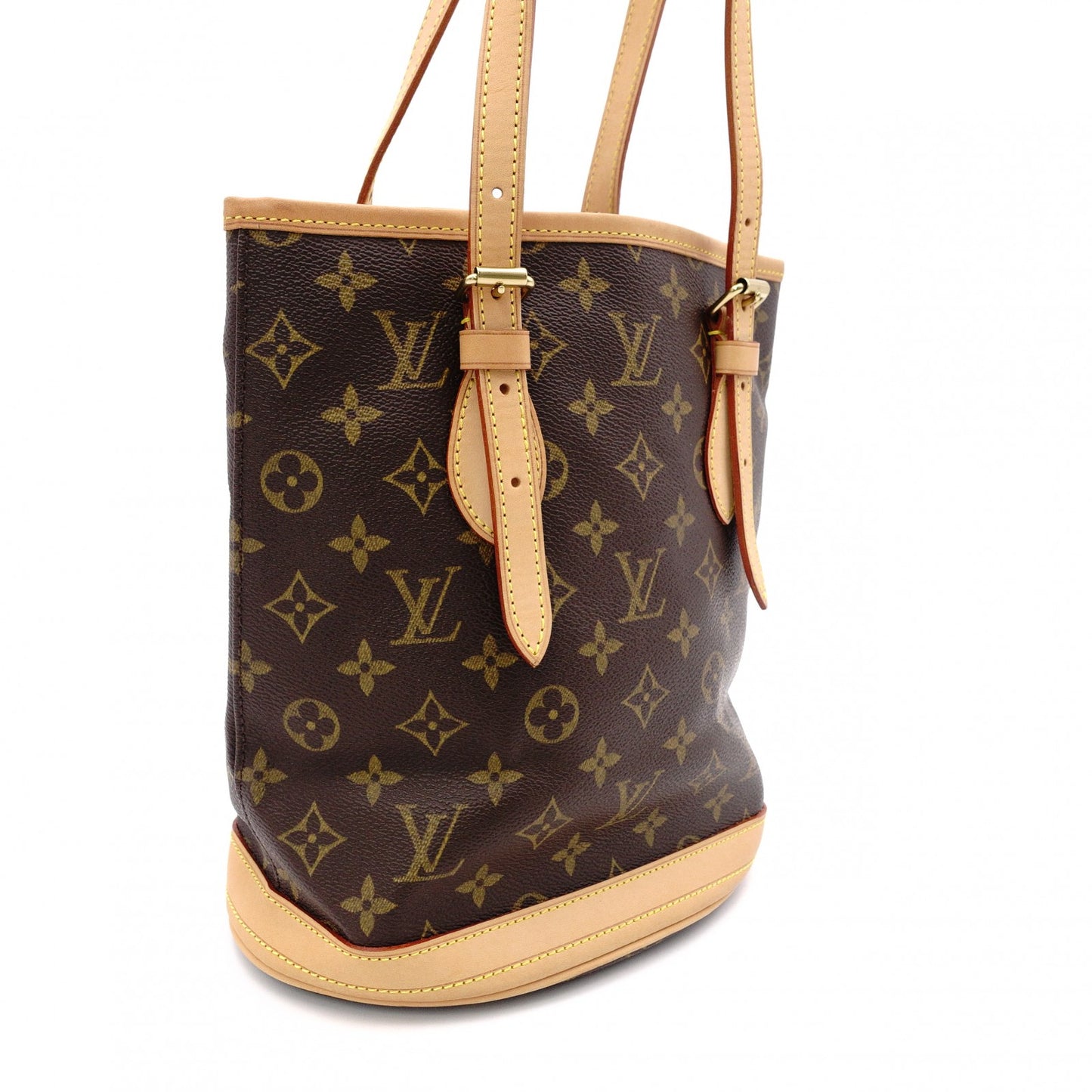LOUIS VUITTON Petit Baguette PM Monogram Canvas Handbag, PVC/Leather, Brown