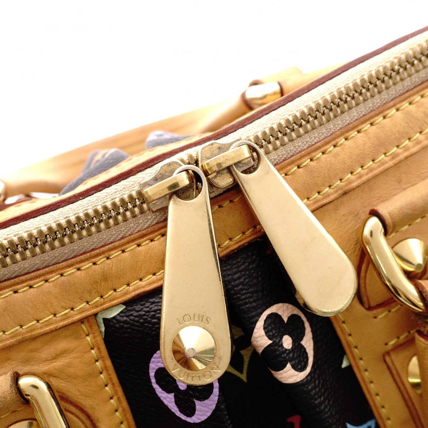 LOUIS VUITTON Courtney MM Monogram Multicolor Handbag, PVC/Leather, Black, Shoulder Bag