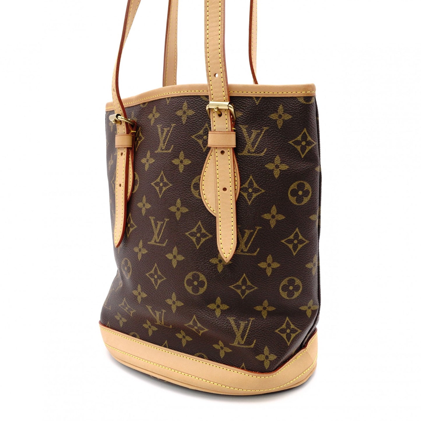 LOUIS VUITTON Petit Baguette PM Monogram Canvas Handbag, PVC/Leather, Brown