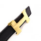 HERMES Constance Belt, Leather, Navy, Gold Hardware, X-Stamped