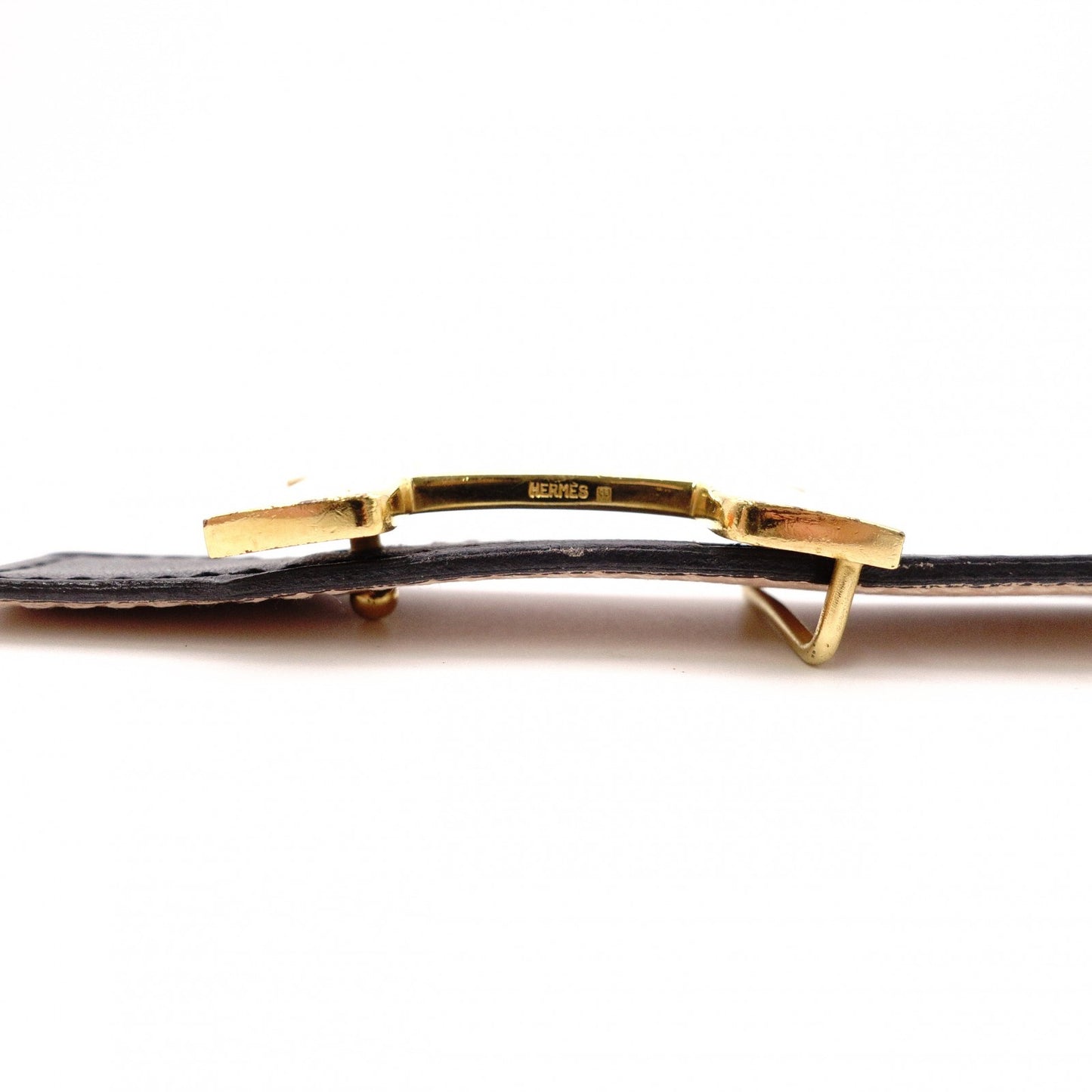 HERMES Constance Belt, Leather, Navy, Gold Hardware, X-Stamped