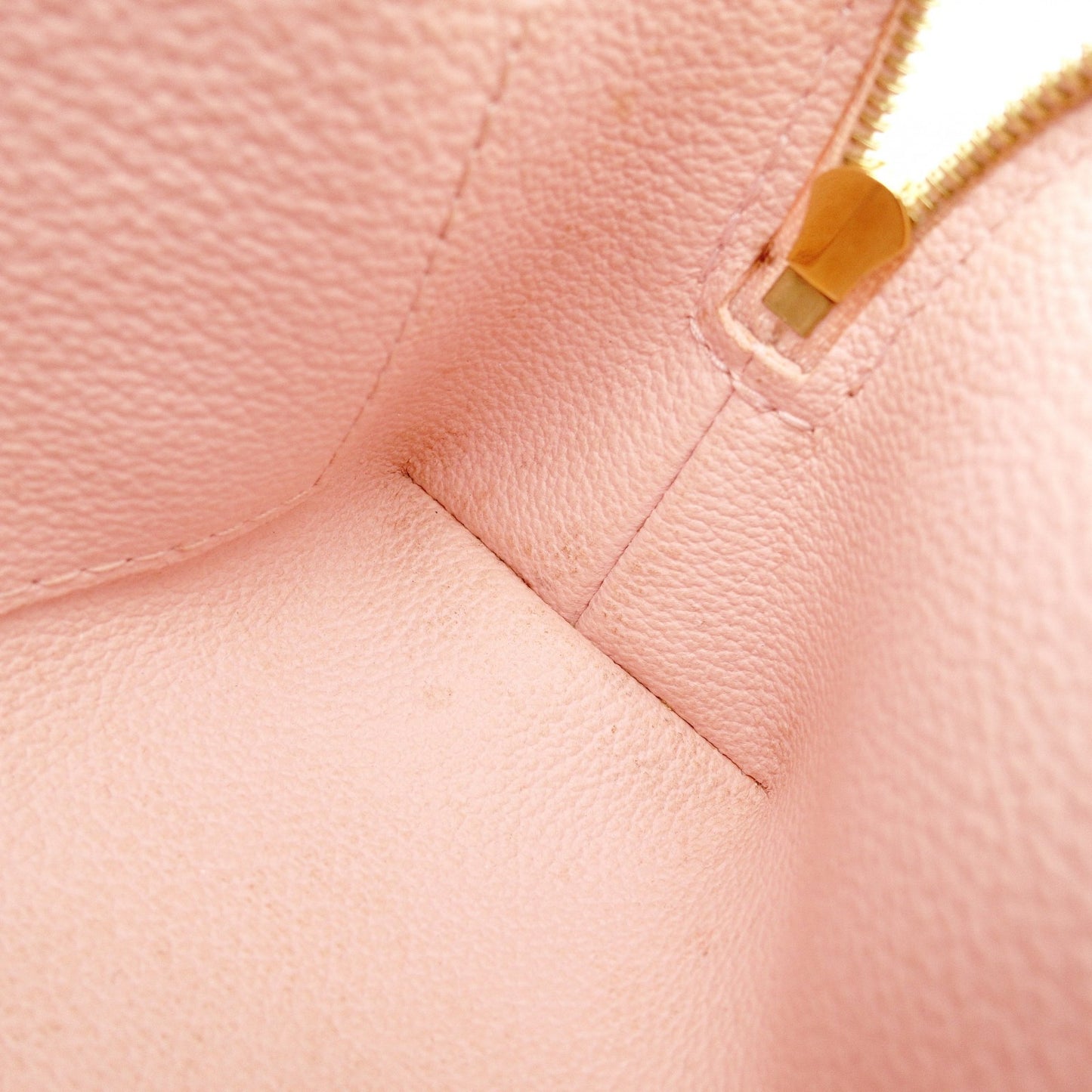 LOUIS VUITTON Monogram Implant Pochette Cosmetic Pouch Leather M80502 Pink 7-11-003