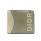 DIOR Men's Khaki Leather Wallet with Logo and Stitching, Box Included R801058
