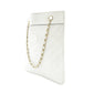 CHANEL Matelassé Chain Shoulder Bag Lambskin White Leather White Crossbody 7-8-760