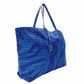 Bottega Veneta Intrecciolusion Tote Bag Blue Shoulder Nylon × Leather 7-12-206