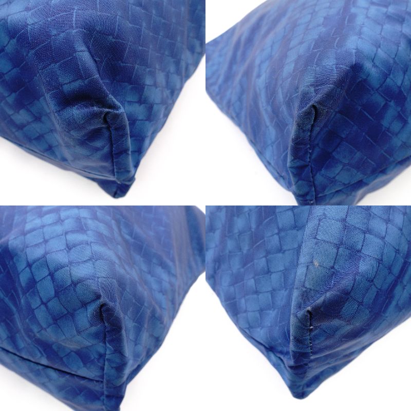 Bottega Veneta Intrecciolusion Tote Bag Blue Shoulder Nylon × Leather 7-12-206