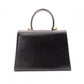 Salvatore Ferragamo Gancini Handbag, Leather, Black, 2-Way, Gold Hardware