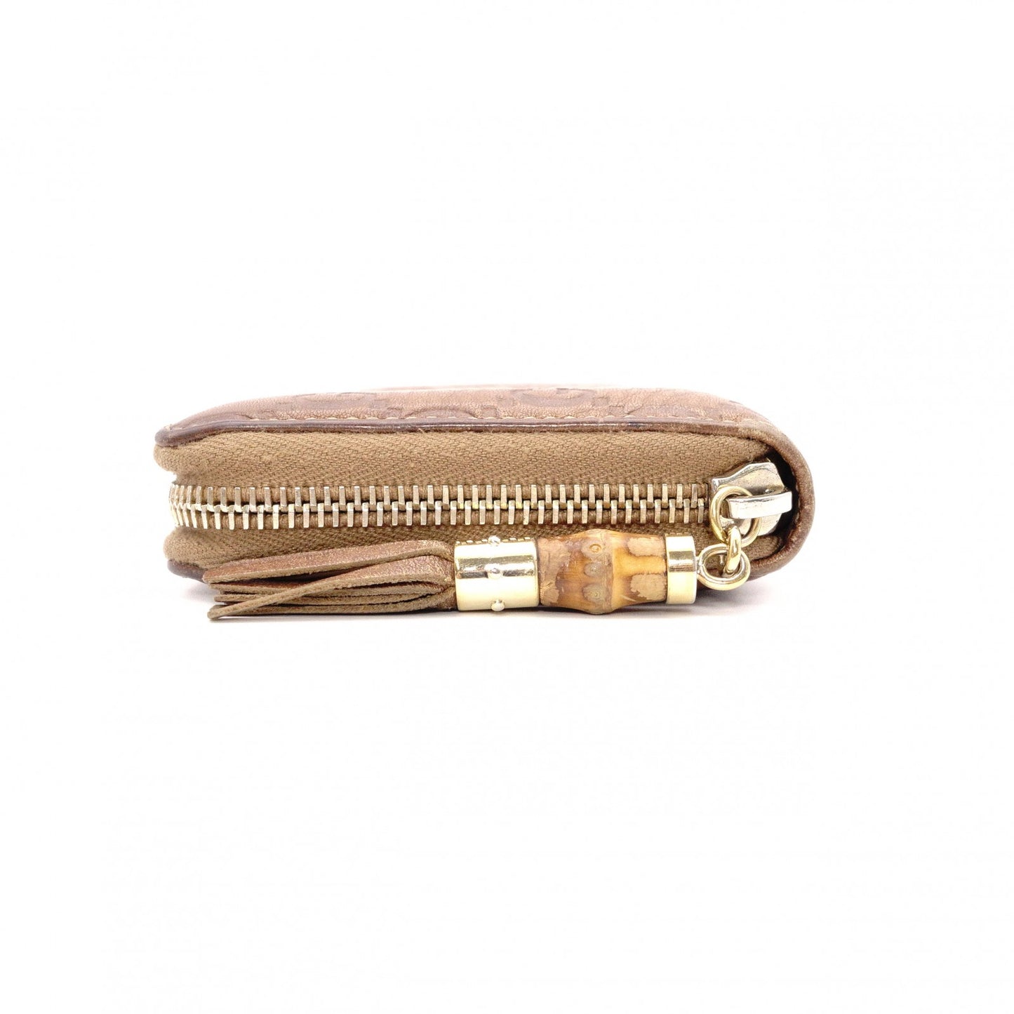 GUCCI Shima Long Wallet, Leather, Brown, Tassel, GG Logo