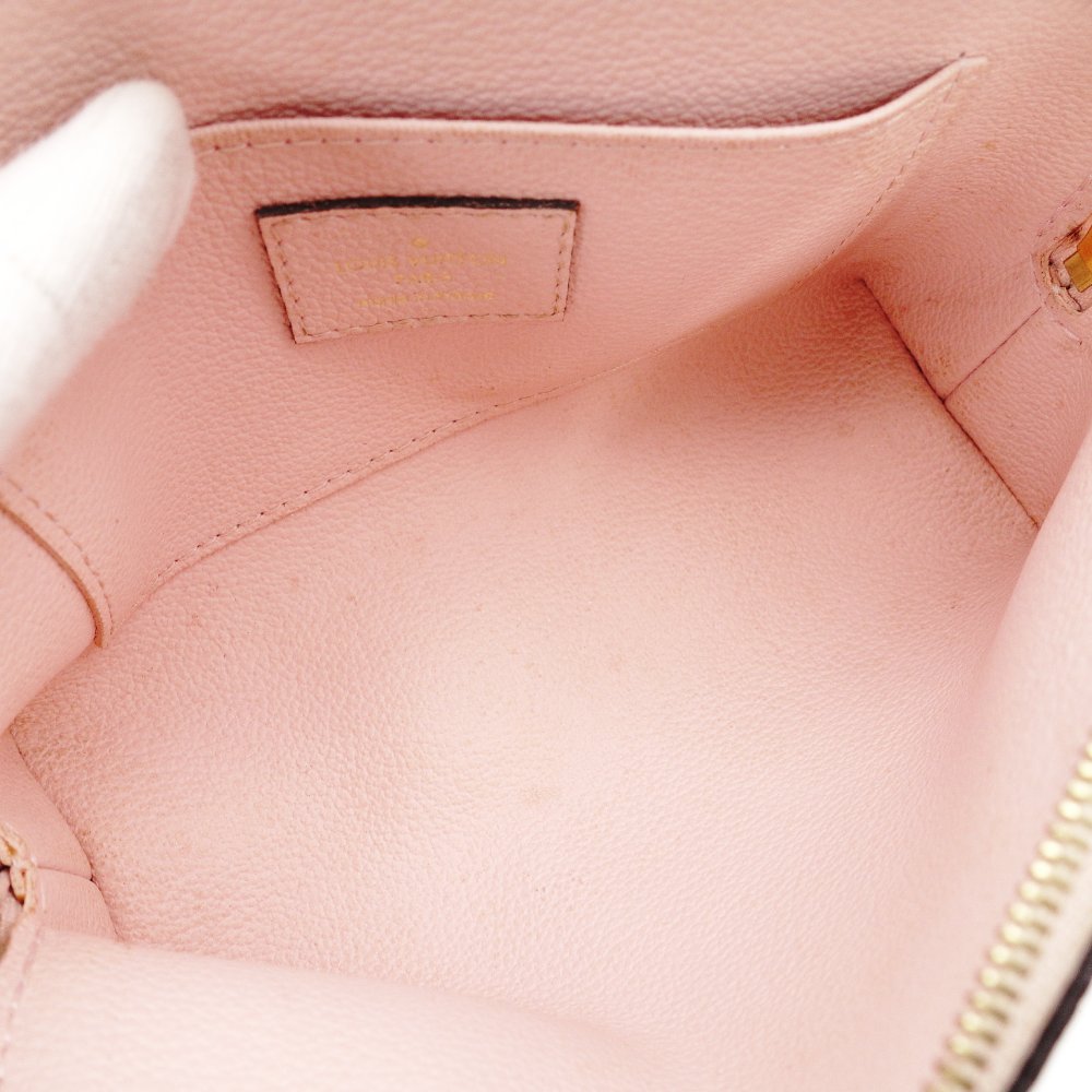 LOUIS VUITTON Monogram Implant Pochette Cosmetic Pouch Leather M80502 Pink 7-11-003
