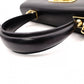 Salvatore Ferragamo Gancini Handbag, Leather, Black, 2-Way, Gold Hardware